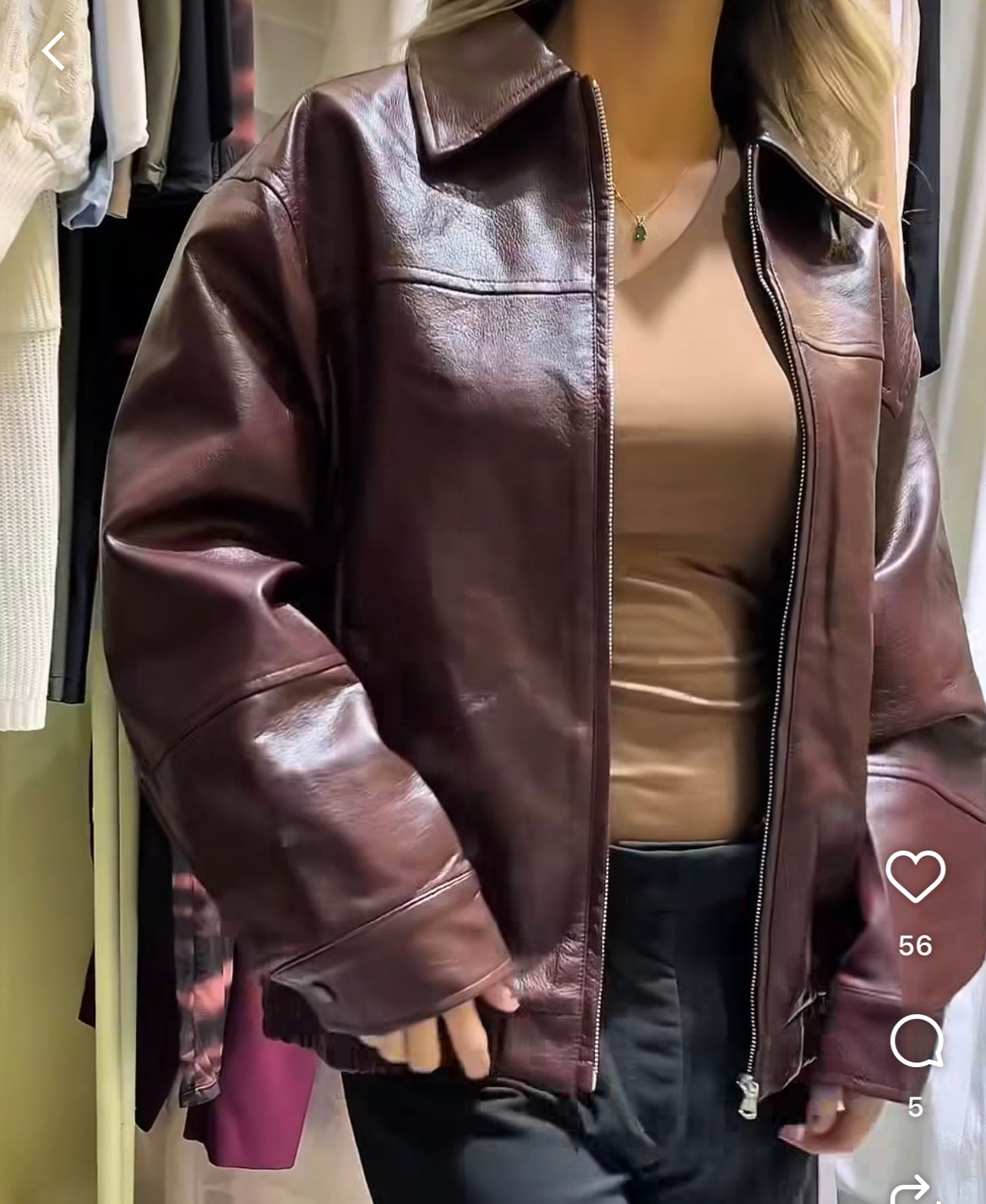 Leather girl jacket